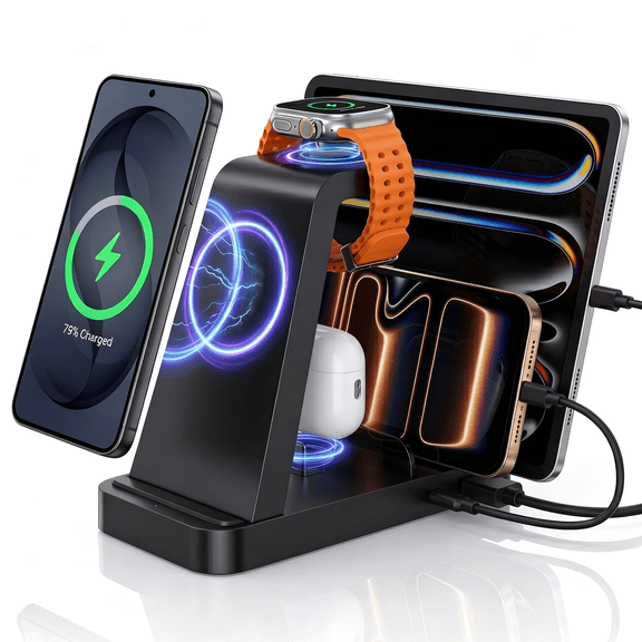 ETEPEHI Wireless Charger for Samsung - 5 in 1Charging Station for Galaxy S26 Ultra/S25/S24 & Galaxy Watch, Charging Dock Stand for Android Multiple Devices