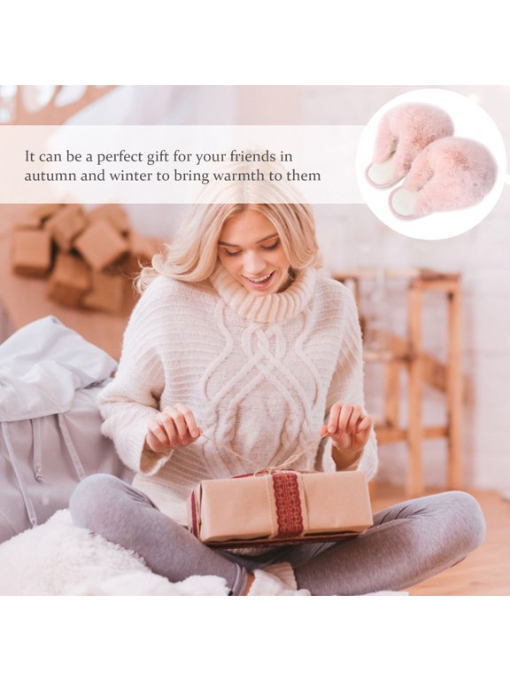 Women's Wool Slippers, 1 Pair Comfortable Indoor House Shoes, Soft Warm - Footwear for Home and Bedroom