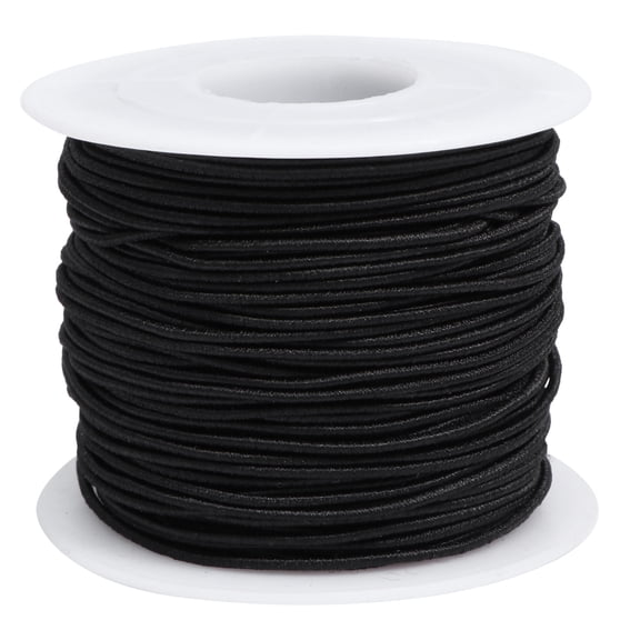 ETEREAUTY 1 Roll of Jewelry Elastic Cord Black Rubber String for Beads Jewelry Making Supplies