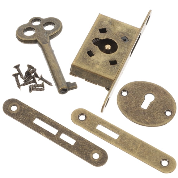 ETEREAUTY 1 Set Cabinet Door Lock Hidden Drawer Lock Golden Iron Minimalist Design For Present Box