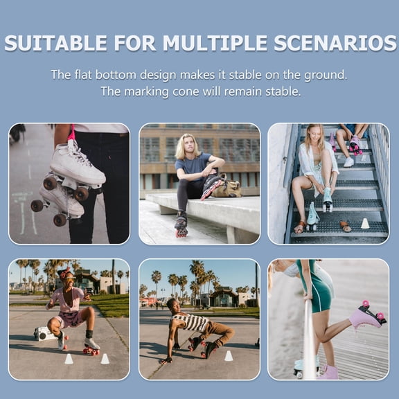 ETEREAUTY 1 Set of Small Cones for Sports in Outdoor PE White Agility