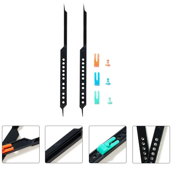 ETEREAUTY 1 Set of Versatile Multi Functional Drawing Ruler Black Plastic for Designers
