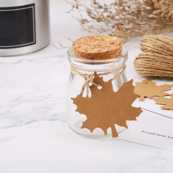 ETEREAUTY 100Pcs Cardboard Tags Maple Leaf Craft Paper for Vintage Wedding Decoration