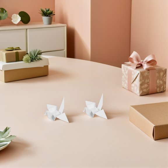 ETEREAUTY 100Pcs Lightweight White Origami Crane Paper Decorations for Wedding Party Favors
