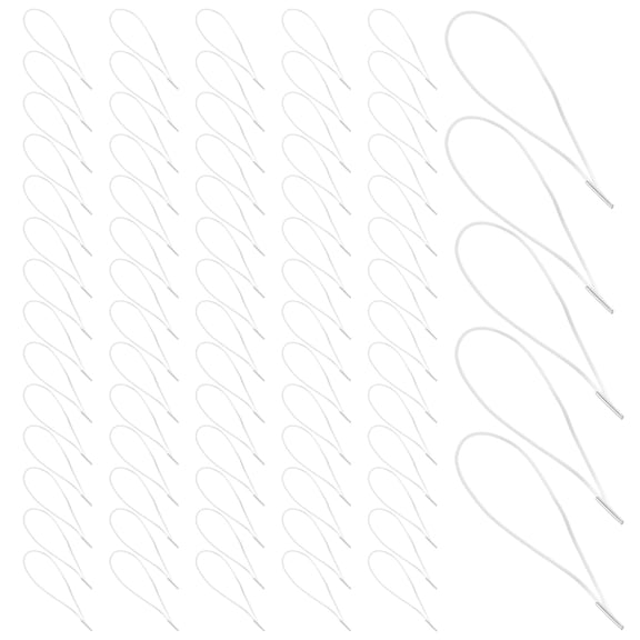 ETEREAUTY 100Pcs Stretchable White Elastic Band with Metal Ends for Notebook and Craft Projects