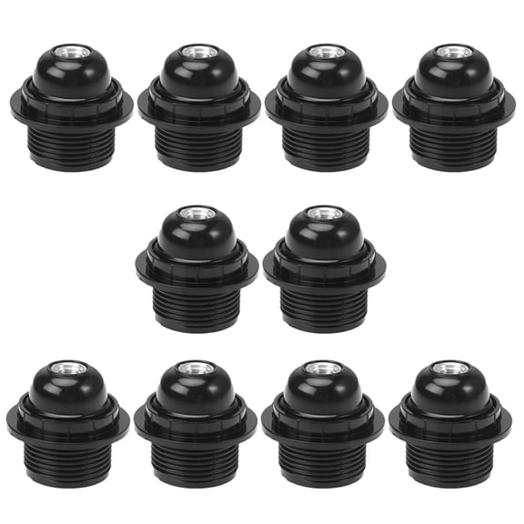 ETEREAUTY 10Pcs Black Light Bulb Holder Base with Screw Terminals for E26 Lamp Socket