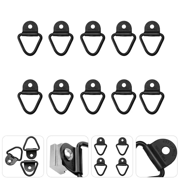 ETEREAUTY 10Pcs Heavy Duty Black Carbon Steel Trailer Cargo Tie Down Anchor with Easy Install