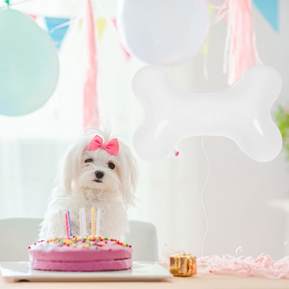 ETEREAUTY 10Pcs Puppy Themed Birthday Balloons White Film Decorative Balloons for Parties