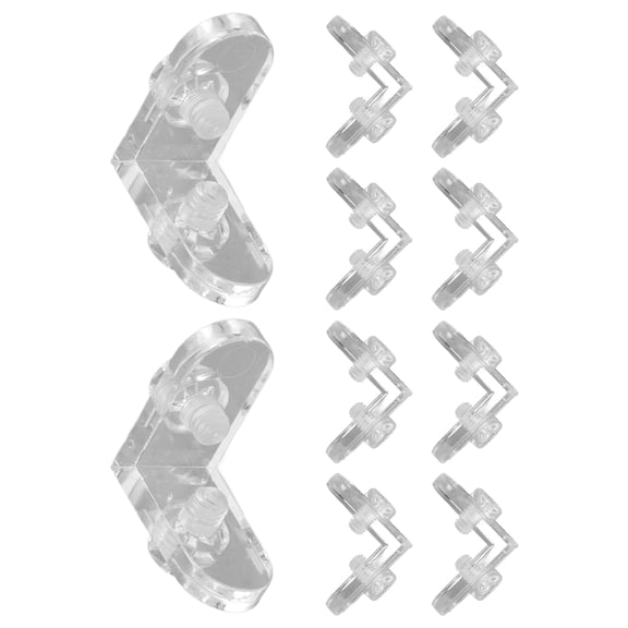 ETEREAUTY 10Pcs Transparent Acrylic L Shaped Brackets for Boxes Practical Corner Braces with Screws