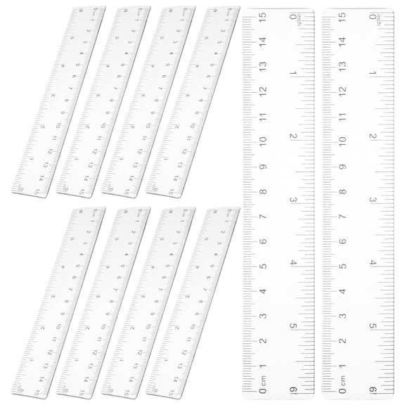 ETEREAUTY 10Pcs Transparent Measuring Ruler with Precise Markings for Drawing