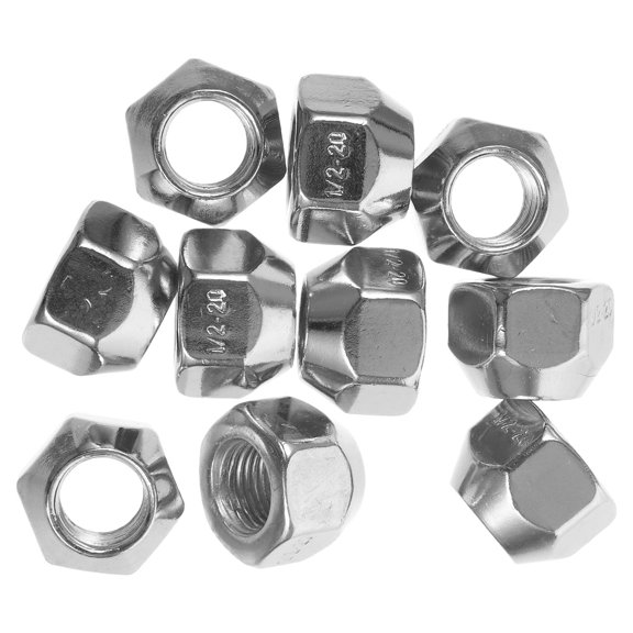 ETEREAUTY 10Pcs Wheel Lug Nuts for Trailer and Truck Tires Silver Carbon Steel Design
