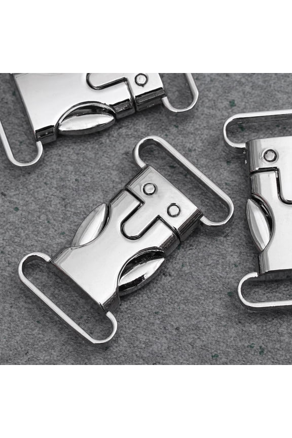 10Pcs Durably Made Plated Silver Metal Side Release Buckles for Webbing Straps and Lock Use