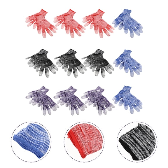 ETEREAUTY 12Pairs Anti Static Labor Protection Gloves Wear Resistant Nylon Work Gloves for Multiple Uses