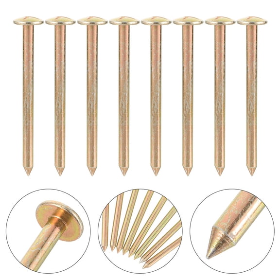 ETEREAUTY 12Pcs Stainless Steel Gardening Stakes Golden Finish with Sharp Tips for Secure Ground Fixing