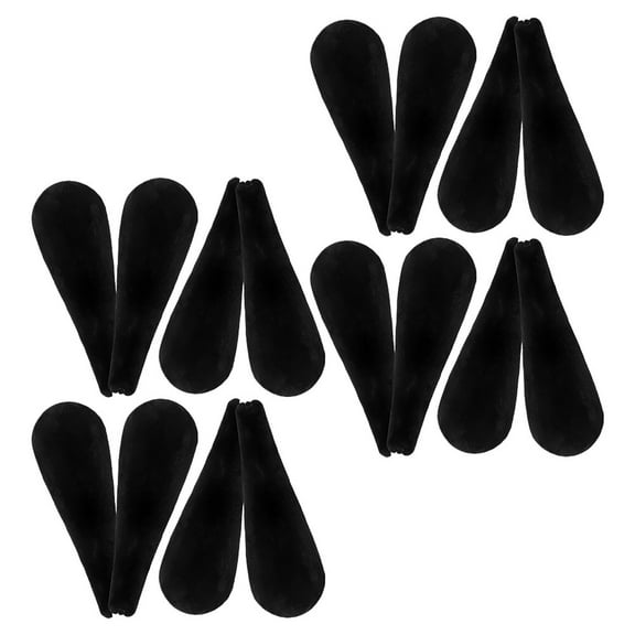 ETEREAUTY 16Pcs Non Skid Black Wide Shoulder Hanger Pads Thickened Support for Clothing Display