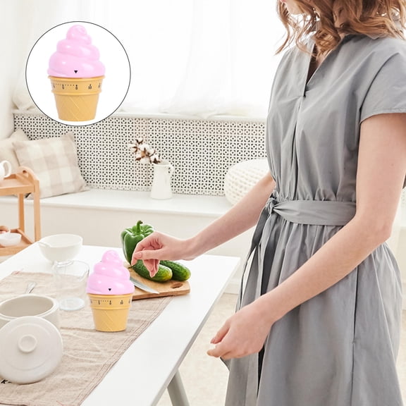 ETEREAUTY 1PC Practical Kitchen Timer with Wind-up Mechanism in Pink