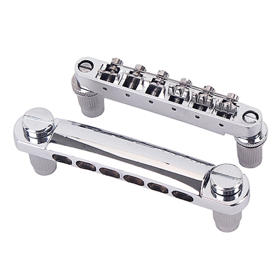 ETEREAUTY 1Pair Electric Guitar Bridge with Locking Bridge Design and Chrome Finish for Electric Guitar Upgrade