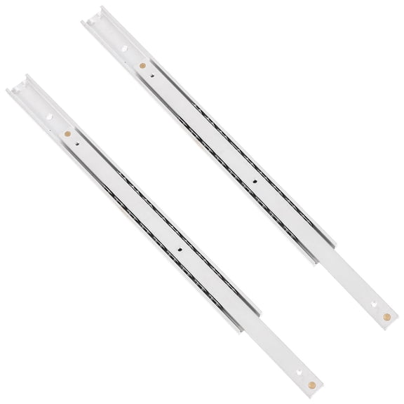 ETEREAUTY 1Pair Push to Open Drawer Tracks Plated Silver Side Mount Drawer Guides with Smooth Glide