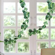 ETEREAUTY 1Pc Artificial Green Plant Cane Eucalyptus Rattan Vine with Realistic Leaves for Home