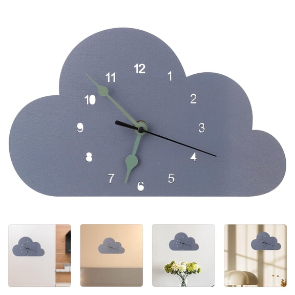 ETEREAUTY Nordic-Style Clock Cloud-Shaped Light Grey for Home and Desktop Decoration 1Pc