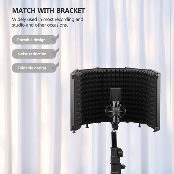 ETEREAUTY 1Pc Practical Microphone Isolation Shield with Folding Panels for Clear Sound