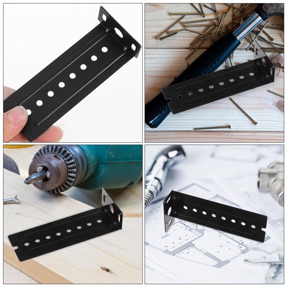 ETEREAUTY 1Set Black Steel Keyboard Tray Slide Bracket with Wide L Shaped Stable Support