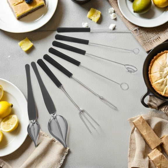 ETEREAUTY 1Set Kitchen Chocolate Tool Set with Stainless Steel Sauce Drizzle and Candy Dipping Fork