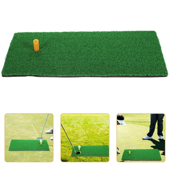 ETEREAUTY 1Set Golf Practice Mat Green Artificial Turf Durable Sbr for Easy Golfing Use