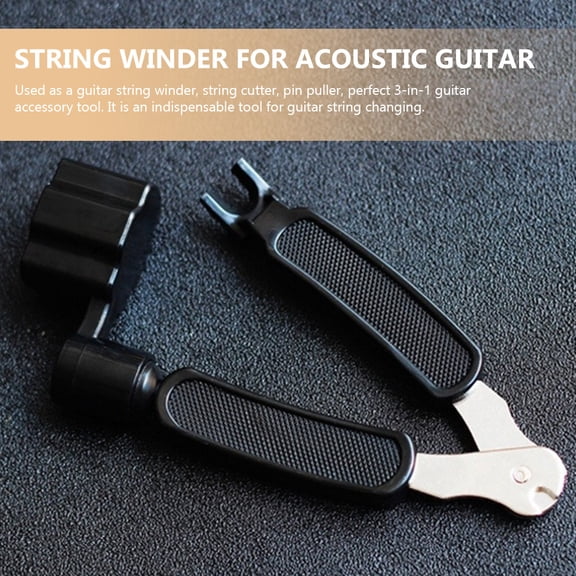 ETEREAUTY 1Set Multi Purpose Guitar Repair Tool 3 in 1 String Winder Cutter and Bridge Pin Puller