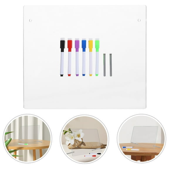 ETEREAUTY 1Set Portable Acrylic Dry Erase Board for Desk Home Use Multi Function Transparent Message Board