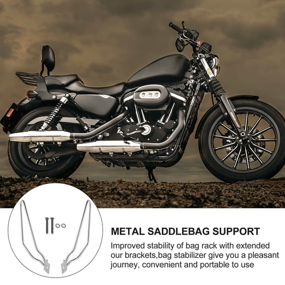 ETEREAUTY 1Set Practical Metal Saddlebag Support Bracket with Adjuster for Motorbike Luggage