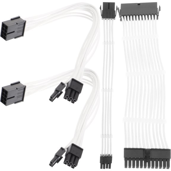 ETEREAUTY 1Set Supply Cable Extension Kit with 24pin and 8pin Pcie for Desktop Pc