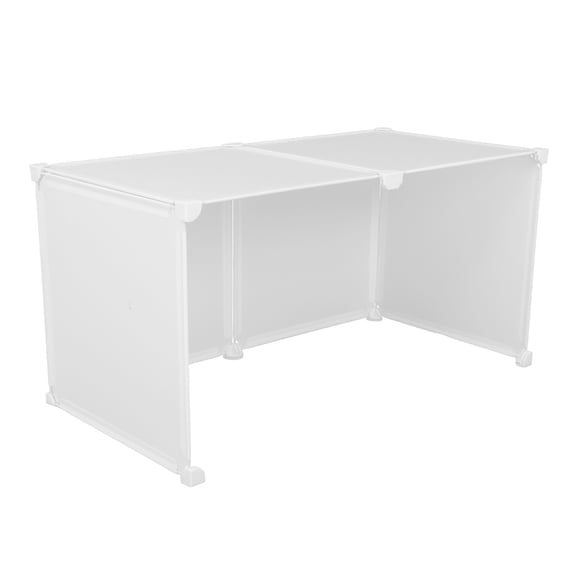 ETEREAUTY 1Set White Litter Box Splash Guard Enclosure with Top Cover and Side Protection Panels