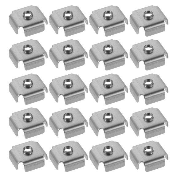 ETEREAUTY 200Pcs Tube Metal Threaded Insert Nut Plated Silver Stable Welding Connection for Metal Tubing