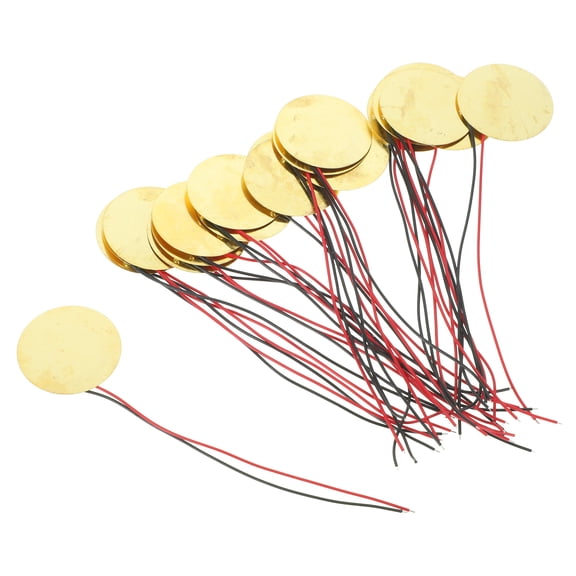 ETEREAUTY 20Pcs Assorted Color Copper Piezo Discs Acoustic Instrument Sound Sensors with Leads for Music