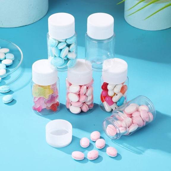 ETEREAUTY 20Pcs Assorted Color Small Empty Plastic Bottles for Liquid Storage with Caps