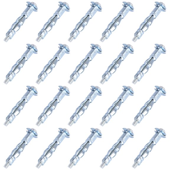 ETEREAUTY 20Pcs Brolly Plug Bolts Plated Silver Steel with Large Flange for Heavy Duty Home Wall Anchors