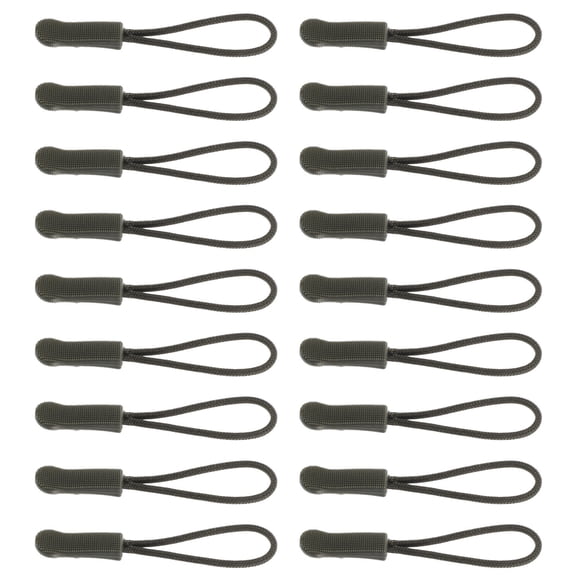 ETEREAUTY 20Pcs Olive Green Zipper Pull Extensions Removable for Sewing Jackets and Luggage