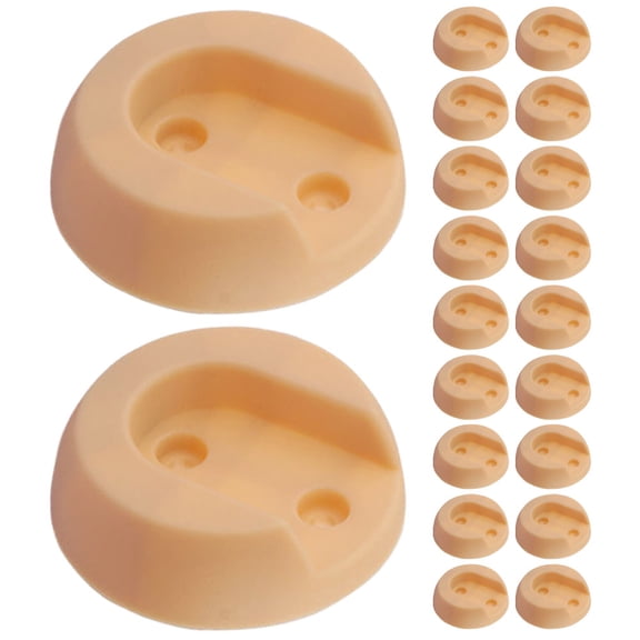 ETEREAUTY 20Pcs Sturdy Khaki Plastic Towel Rod Support Brackets for Closet and Bathroom