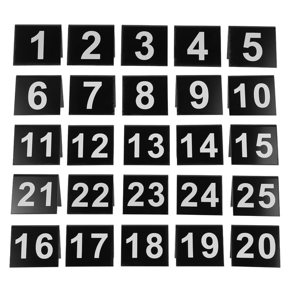 ETEREAUTY 25Pcs Black Acrylic Table Tents with V Shape Design for Wedding Reception and Party Decorations