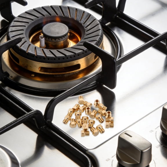 ETEREAUTY 25Pcs Copper Orifice Nozzles Gas Stove Burner Replacement Kit for Propane Conversion Kitchen Use