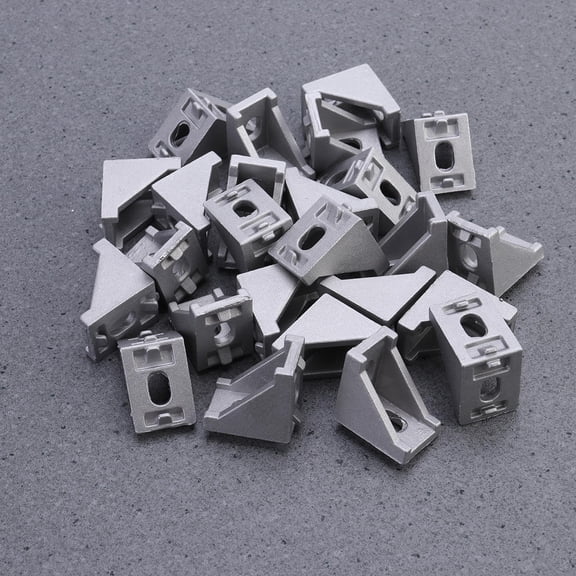 ETEREAUTY 25Pcs Solid Casting Aluminum Corner Bracket Plated Silver for Building Cnc Routers Robotics