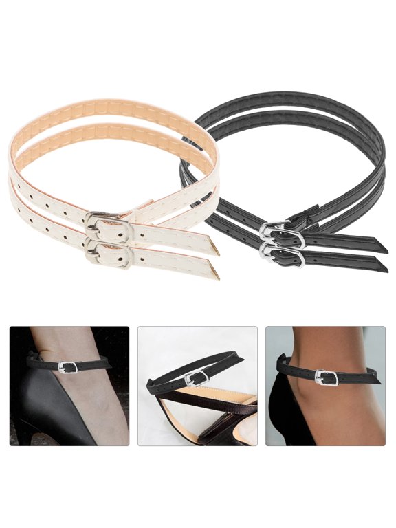 2 Pairs Adjustable Shoe Straps for Heels, Detachable Decorative Ankle Straps for Pumps Sandals, Assorted Colors