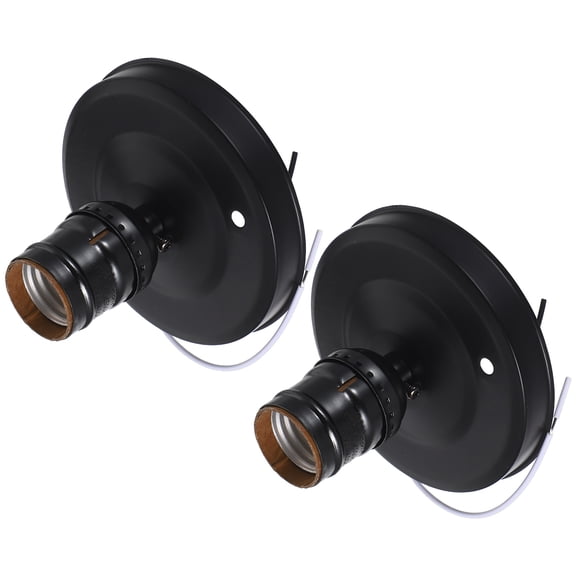 ETEREAUTY 2Pcs Black Aluminum Wall Mounted Lamp Holder with Retro Style for Living Room
