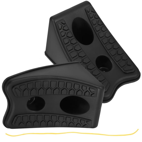 ETEREAUTY 2Pcs Black Auto Wheel Chock Wedges for Vehicle Rv Trailer Easy Installation