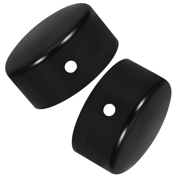 ETEREAUTY 2Pcs Black Stainless Steel Round Handrail Accessories for Chain Link Fence Posts