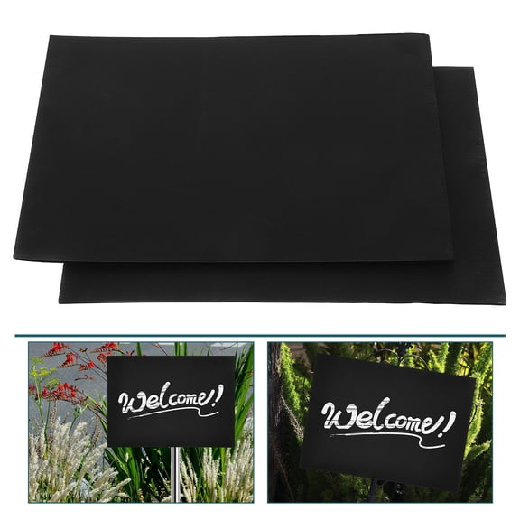 ETEREAUTY 2Pcs Blank Garden Signs for Outdoor Display Durable PP Black Weather Resistant Lawn Decorations