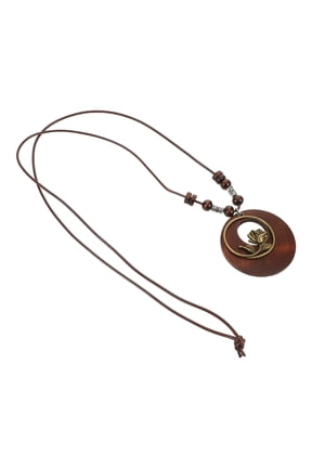 2-Pack Rose Chain Choker Necklaces Bohemian Vintage Style Wood Layered Jewelry Accessories for Women