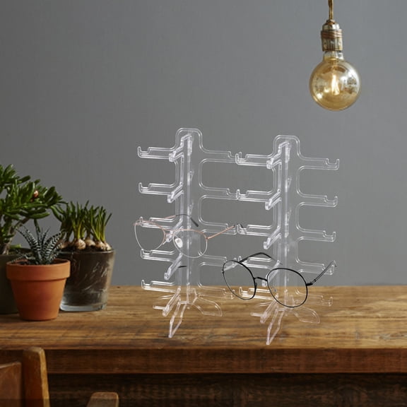 ETEREAUTY 2Pcs Clear Sunglasses Rack Organizer Stand Multi Tier Glasses Holder for Table Counter