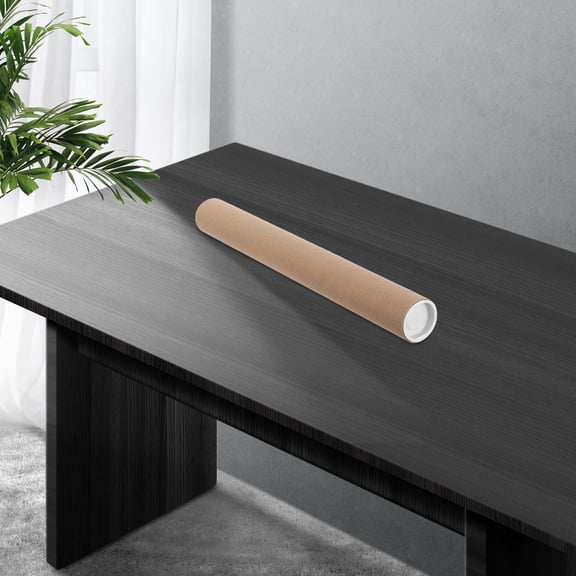 ETEREAUTY 2Pcs Durable Mailing Tubes with Plastic End Caps for Document Storage and Poster Shipping Light Brown